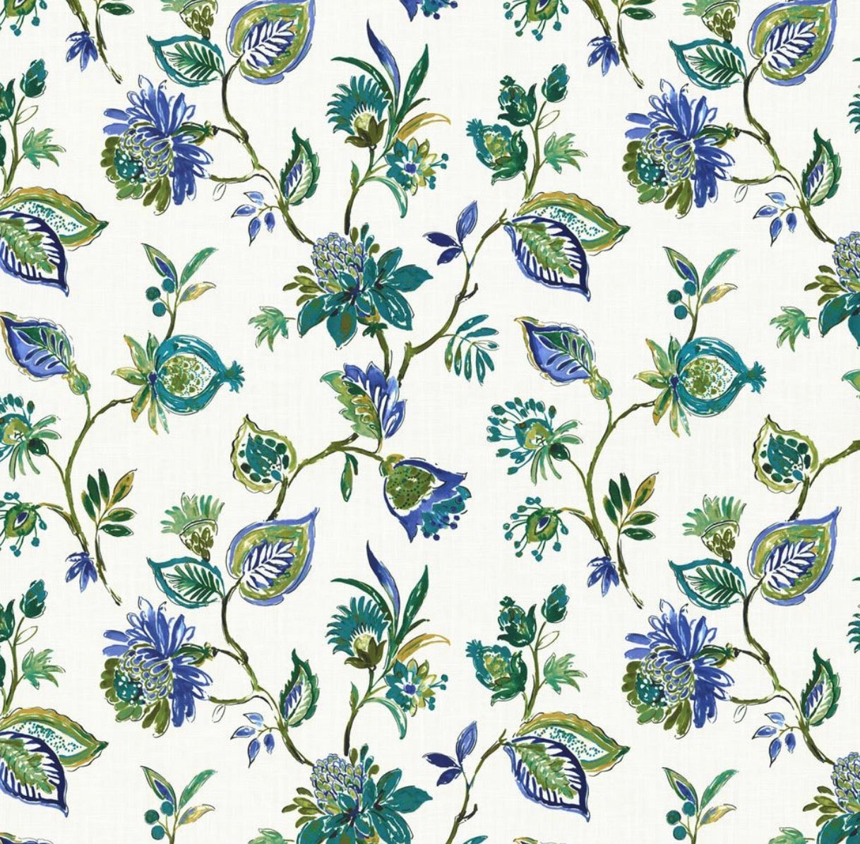 The Aliana King Headboard - Fabricate Floral Bouquet Fabric - Contrast Trim