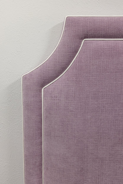 The Addison Queen Headboard - Performance Lavender Chenille Fabric - White Trim