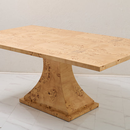 Custom Mappa Burlwood Dining Table – Amber Finish