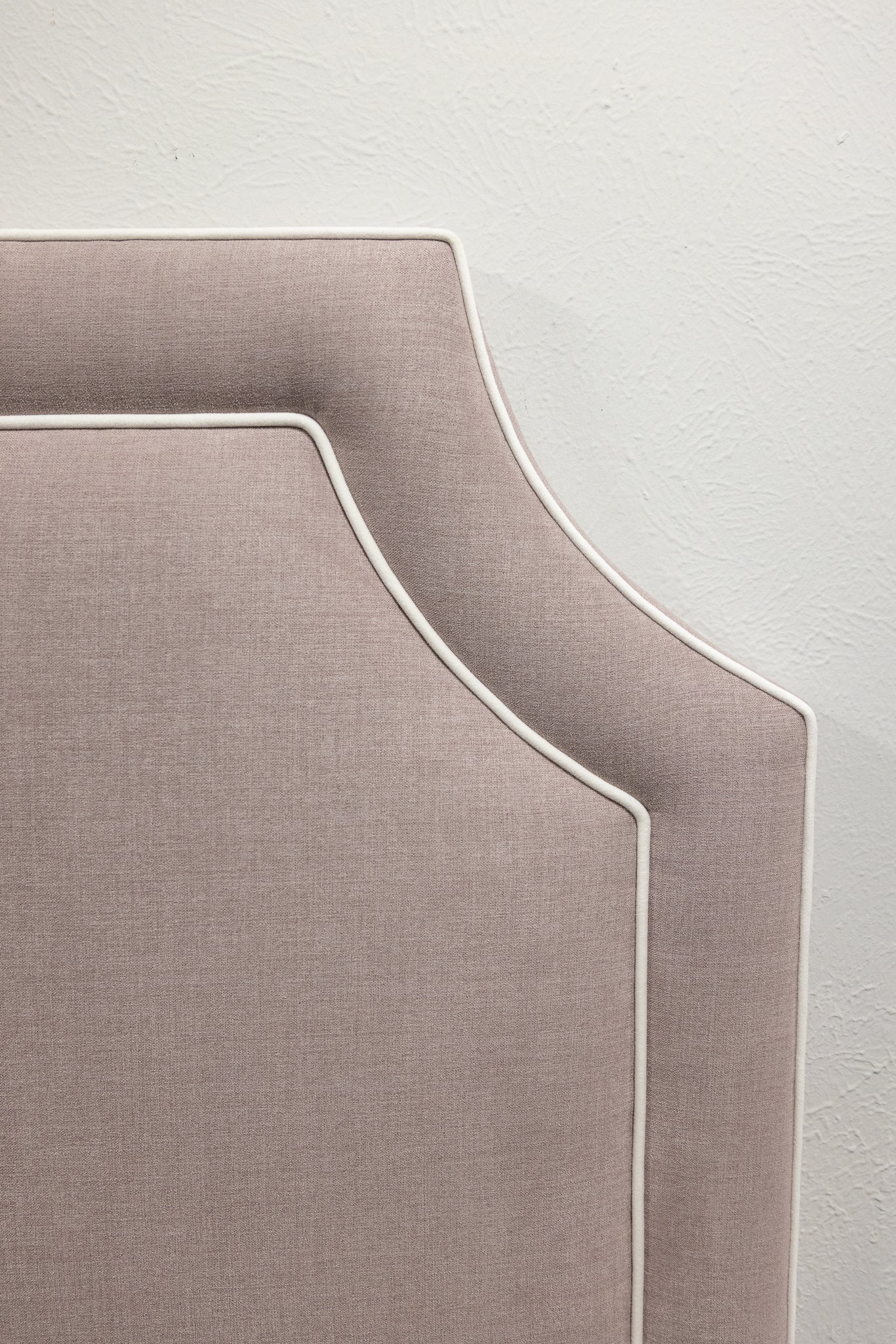 The Addison Queen Headboard - Lilac Woven Fabric - White Trim