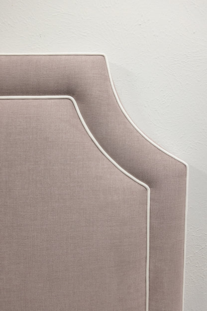 The Addison Queen Headboard - Lilac Woven Fabric - White Trim