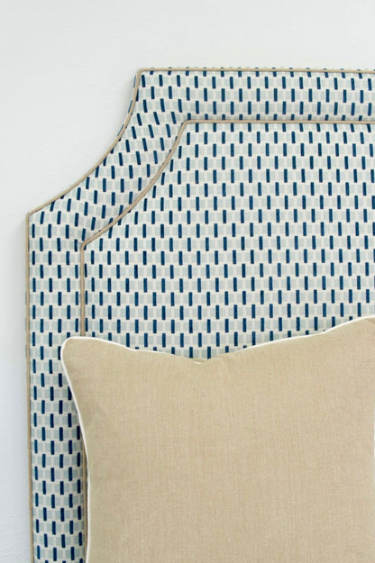 65”H Queen Headboard Only - Chenille Jacquard - Mushroom Trim