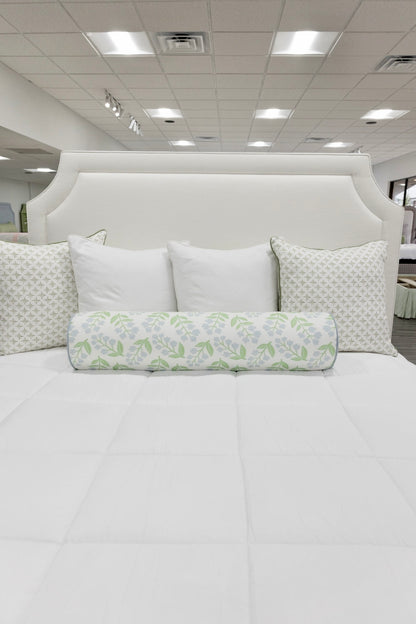 The Addison King Bed - Wooden Legs - Off White Linen Fabric