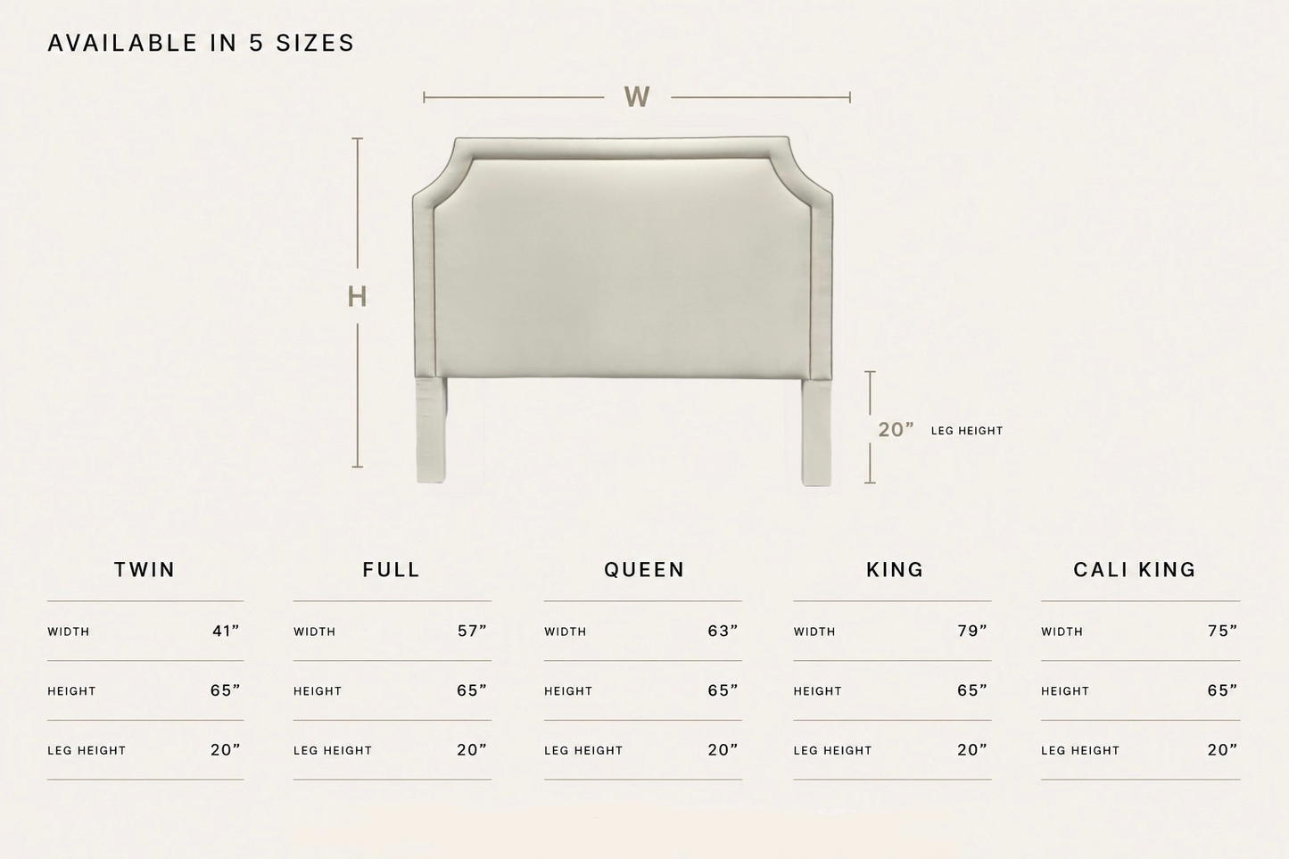 The Addison King Headboard - Oat Meal Woven Fabric - Mushroom Trim