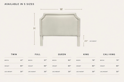 The Addison King Headboard - Oat Meal Woven Fabric - Mushroom Trim