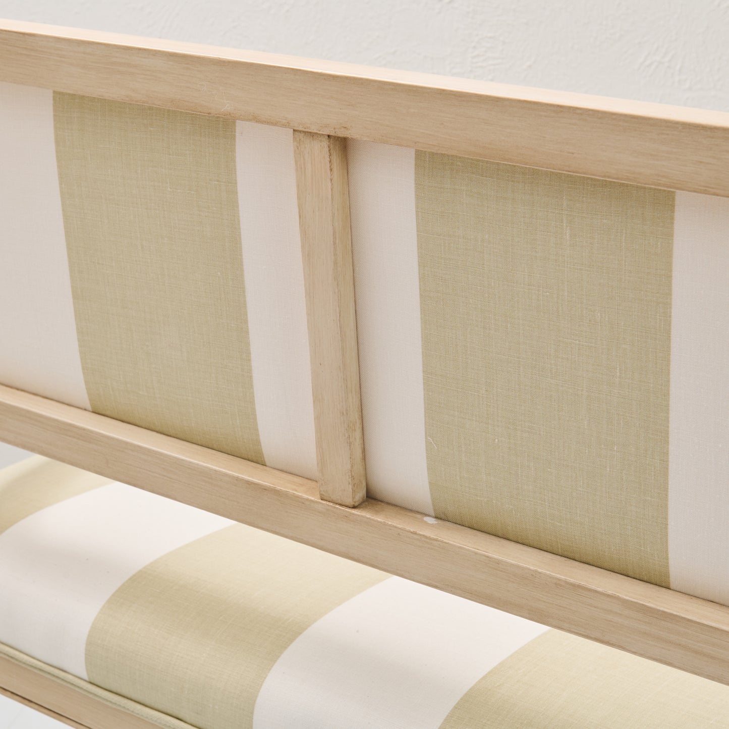 Italian Carved Upholstered Bench in Schumacher Fabric
