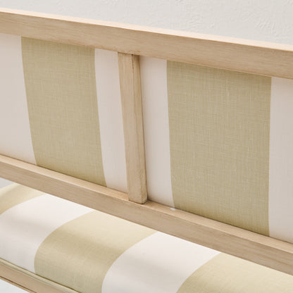 Italian Carved Upholstered Bench in Schumacher Fabric