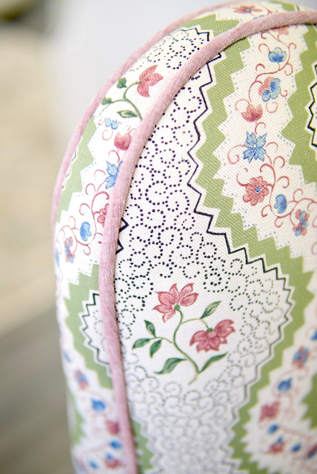 76"L Custom Scalloped Banquette in Natural Luxury Linen - Modern Upholstered Dining Banquette with Pleated Skirt