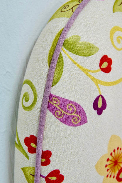 70"H King Headboard in Floral Fabriccut Fabric - Lavender Trim