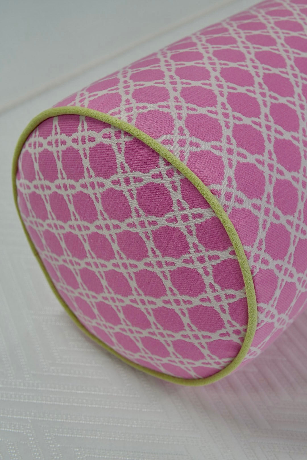 Handcrafted Bolster Pillow – Pink Lee Jofa Fabric - Foam Insert