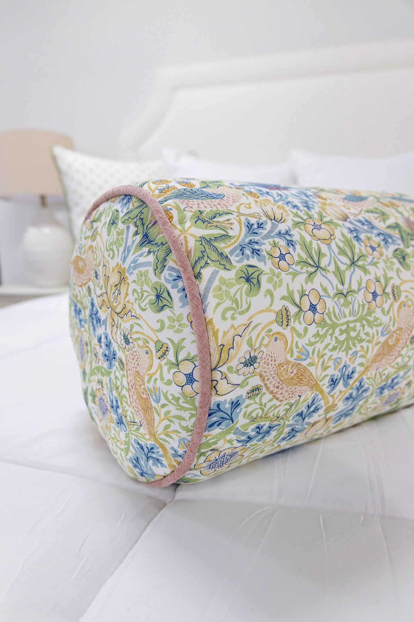 Handcrafted Bolster Pillow – Lee Jofa Fabric Designer Decorative - Foam Insert