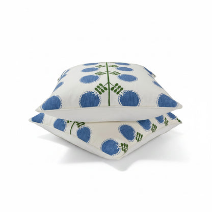 24”x24” Throw Pillow ( Set of 2) - Artha Sapphire Fabricut Fabric - Custom Upholstered Accent Pillows