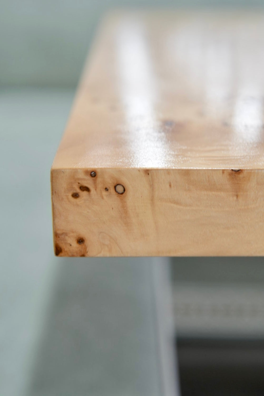 Custom Mappa Burlwood Dining Table – Amber Finish