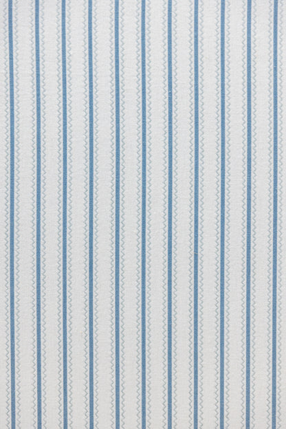 The Addison Twin to King Trundle Daybed - Schumacher Stripe Fabric - Sky Blue Trim