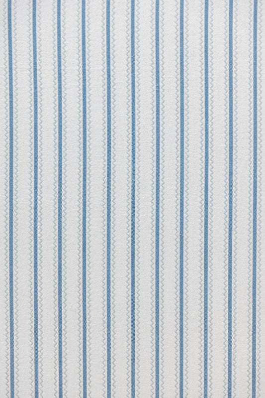 The Addison Twin to King Trundle Daybed - Schumacher Stripe Fabric - Sky Blue Trim