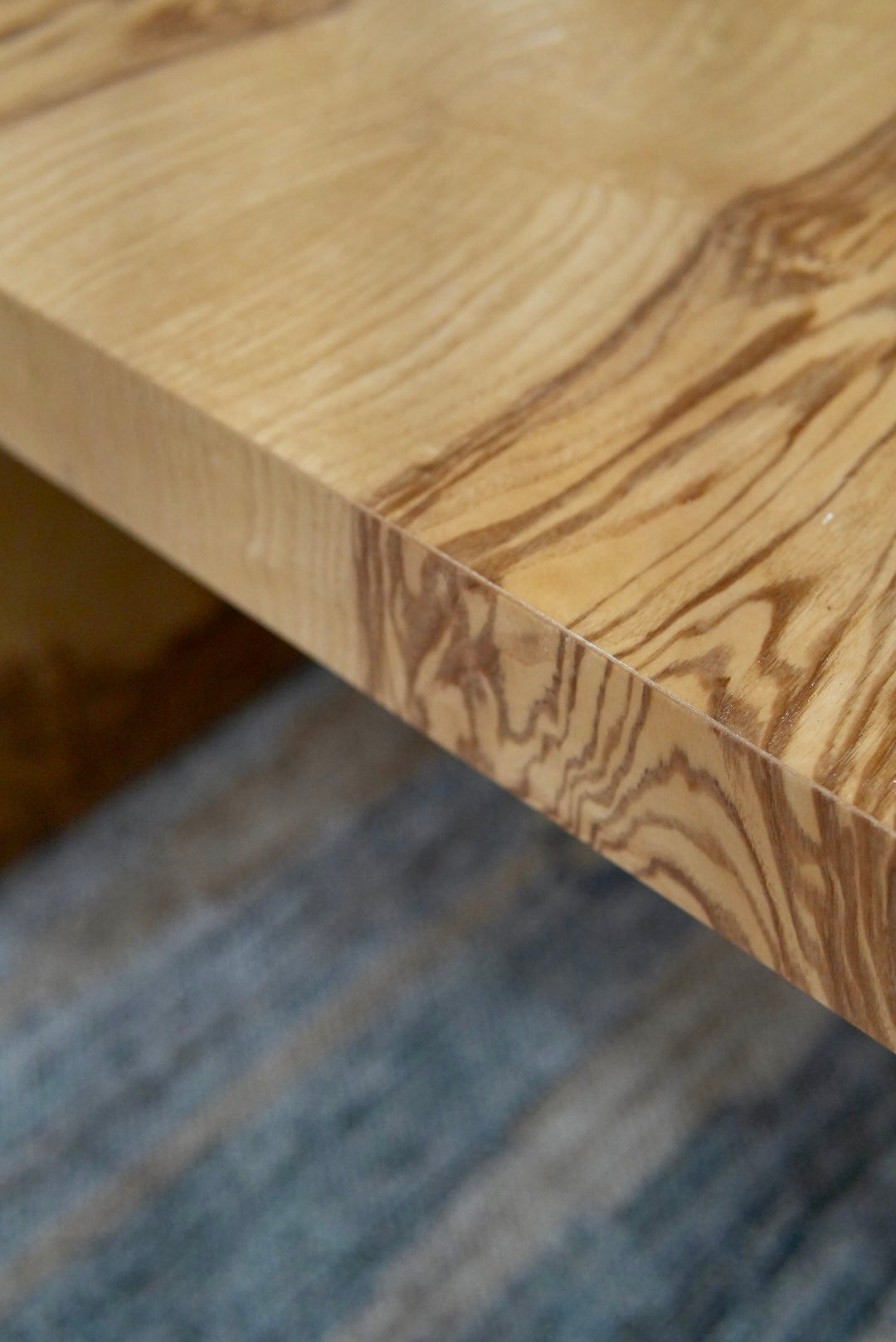 Custom Olive Ash Burlwood Dining / Accent Table – Amber Finish