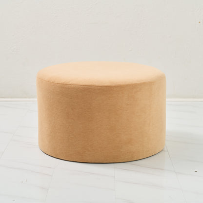 24" Round ottoman in this beautiful Brown Mohair Fabric