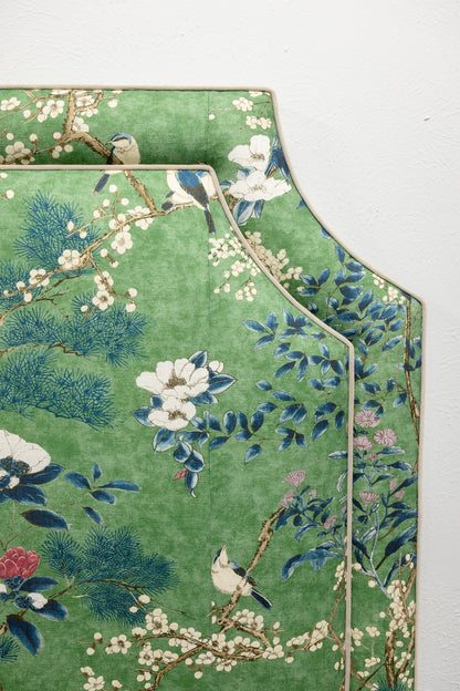 The Addison King Headboard - Katsura Thibaut Fabric - Beige Trim