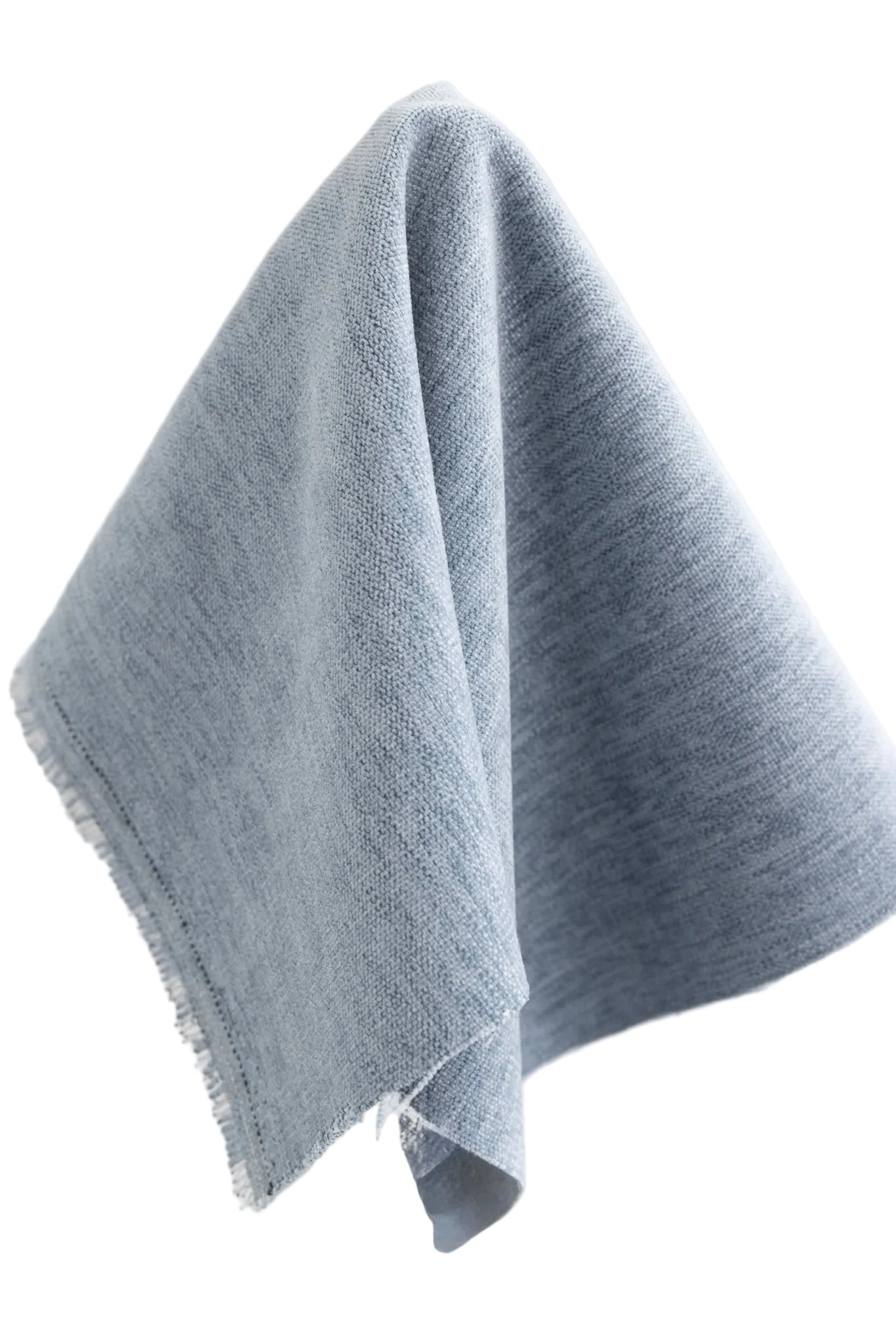 The Addison Queen Bed - Crypton Blue Linen Look Fabric - White Trim