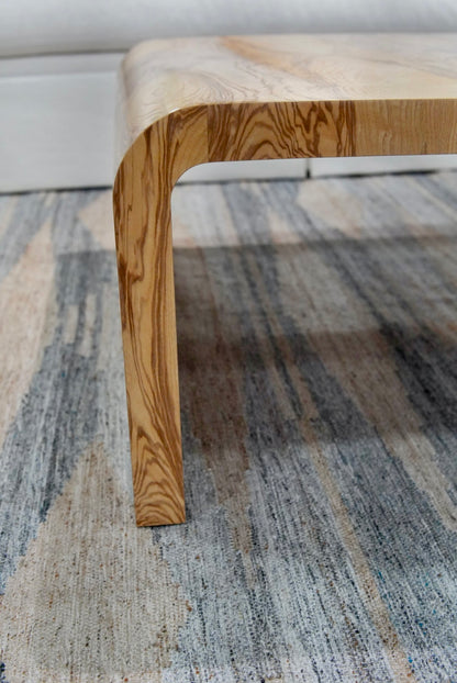 Custom Olive Ash Burlwood Dining / Accent Table – Amber Finish