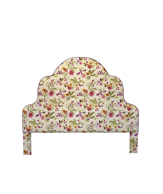 70"H King Headboard in Floral Fabriccut Fabric - Lavender Trim