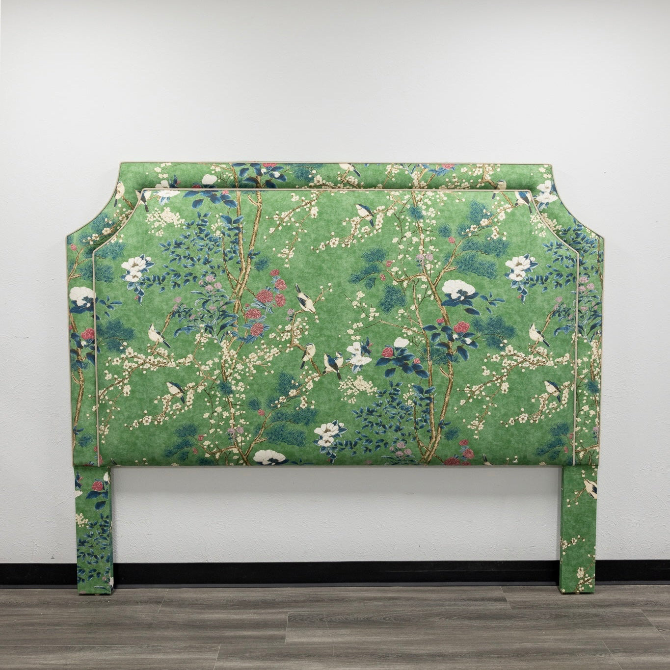 The Addison King Headboard - Katsura Thibaut Fabric - Beige Trim