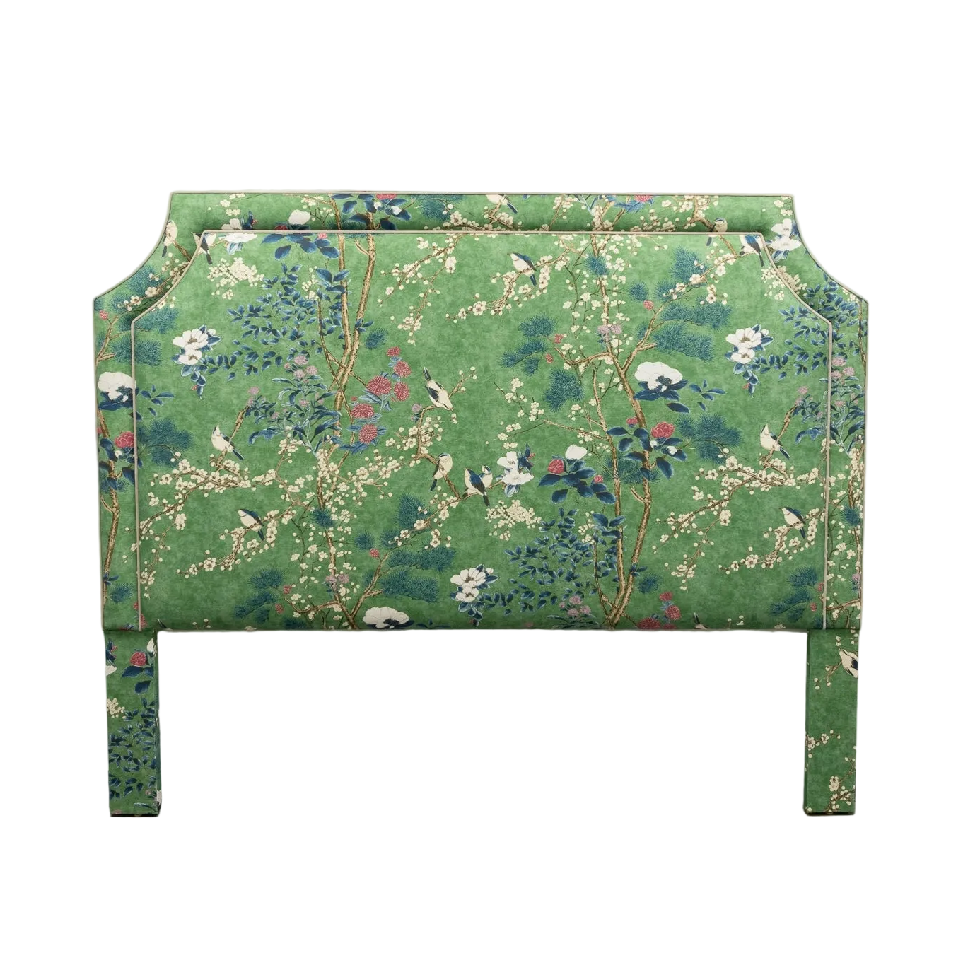The Addison King Headboard - Katsura Thibaut Fabric - Beige Trim