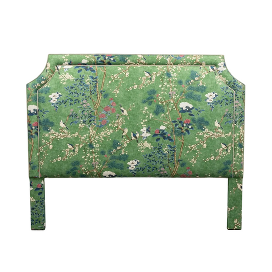The Addison King Headboard - Katsura Thibaut Fabric - Beige Trim