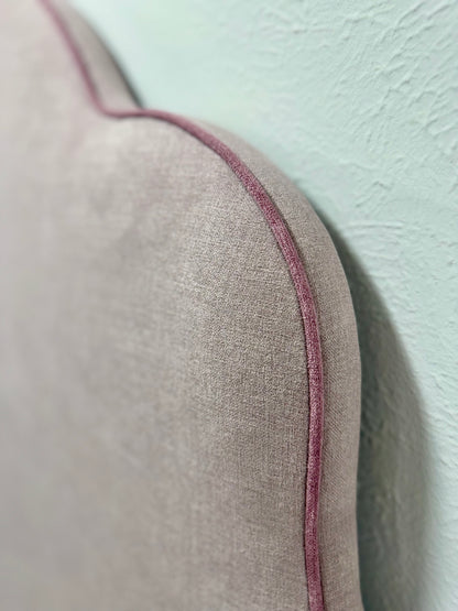 65”H Queen Headboard Only -  Lilac Linen - Lavender Trim