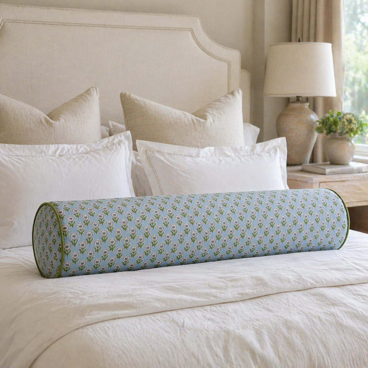 Schumacher Bolster Pillow – Designer Decorative - Foam Insert
