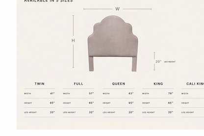 The Rachel Queen Headboard -  Lilac Woven Fabric - Lavender Trim