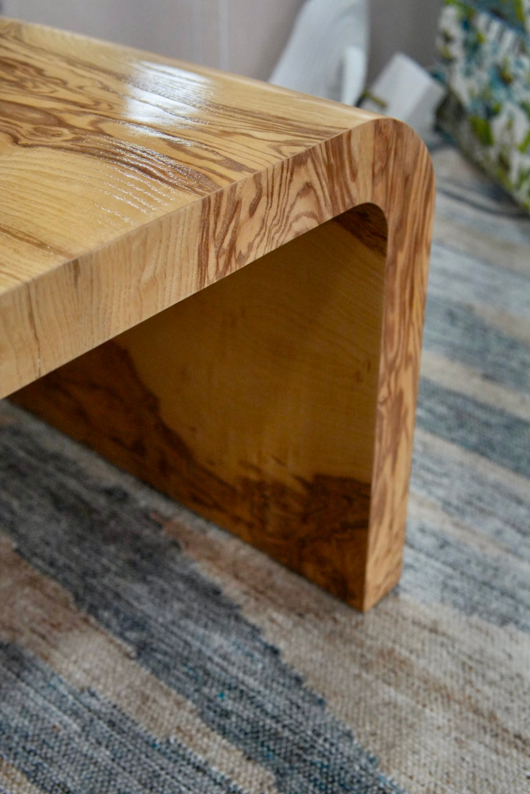 Custom Olive Ash Burlwood Dining / Accent Table – Amber Finish