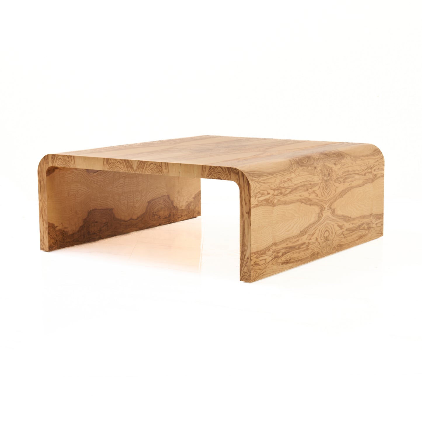 Custom Olive Ash Burlwood Coffee Table – Amber Finish
