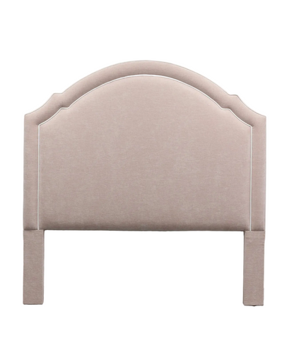 The Grace Queen Headboard - Performance Pink Chenille Fabric - White Trim