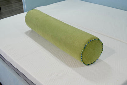 Handcrafted Bolster Pillow – Pistachio Green Fabric - Foam Insert