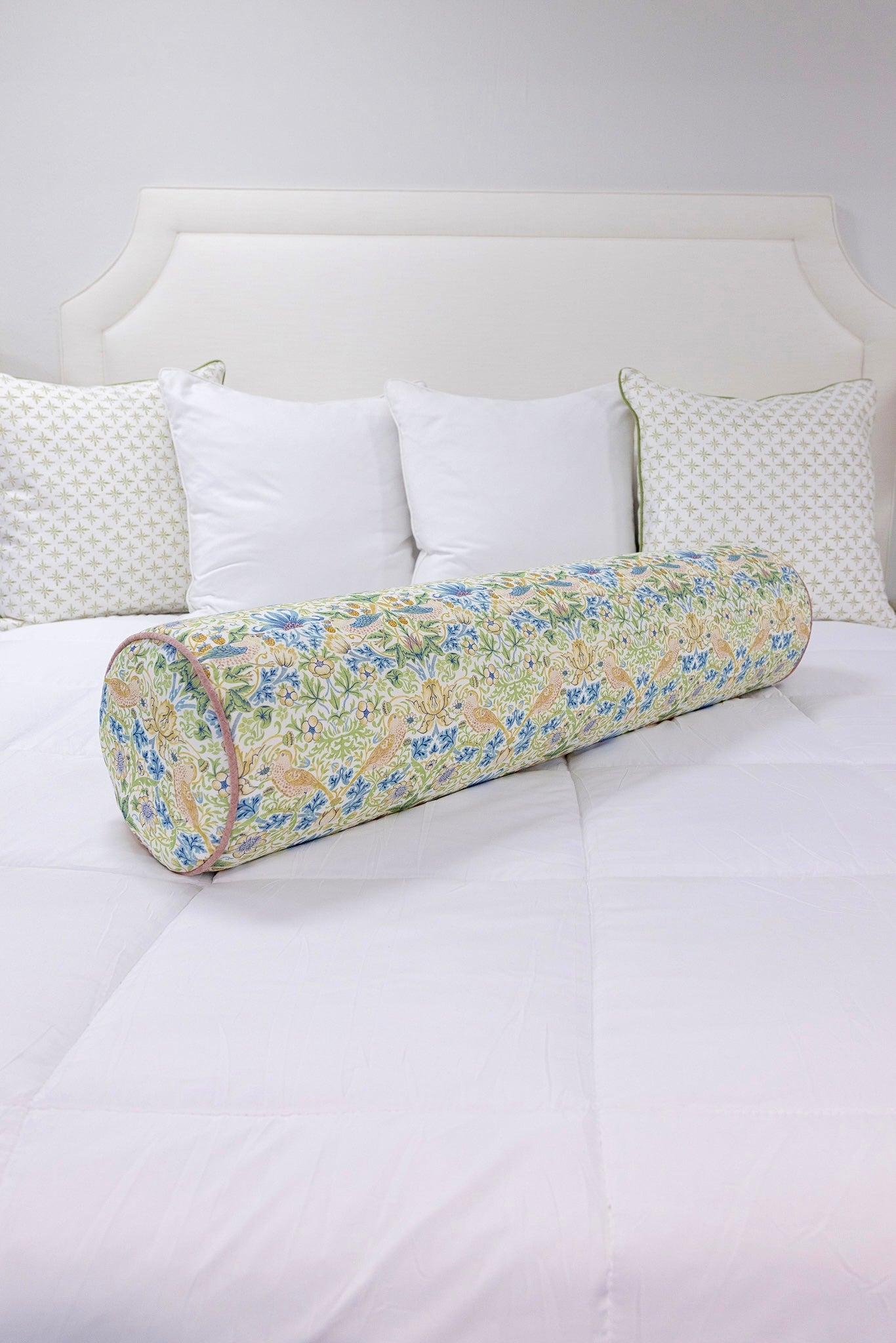 Handcrafted Bolster Pillow – Lee Jofa Fabric Designer Decorative - Foam Insert