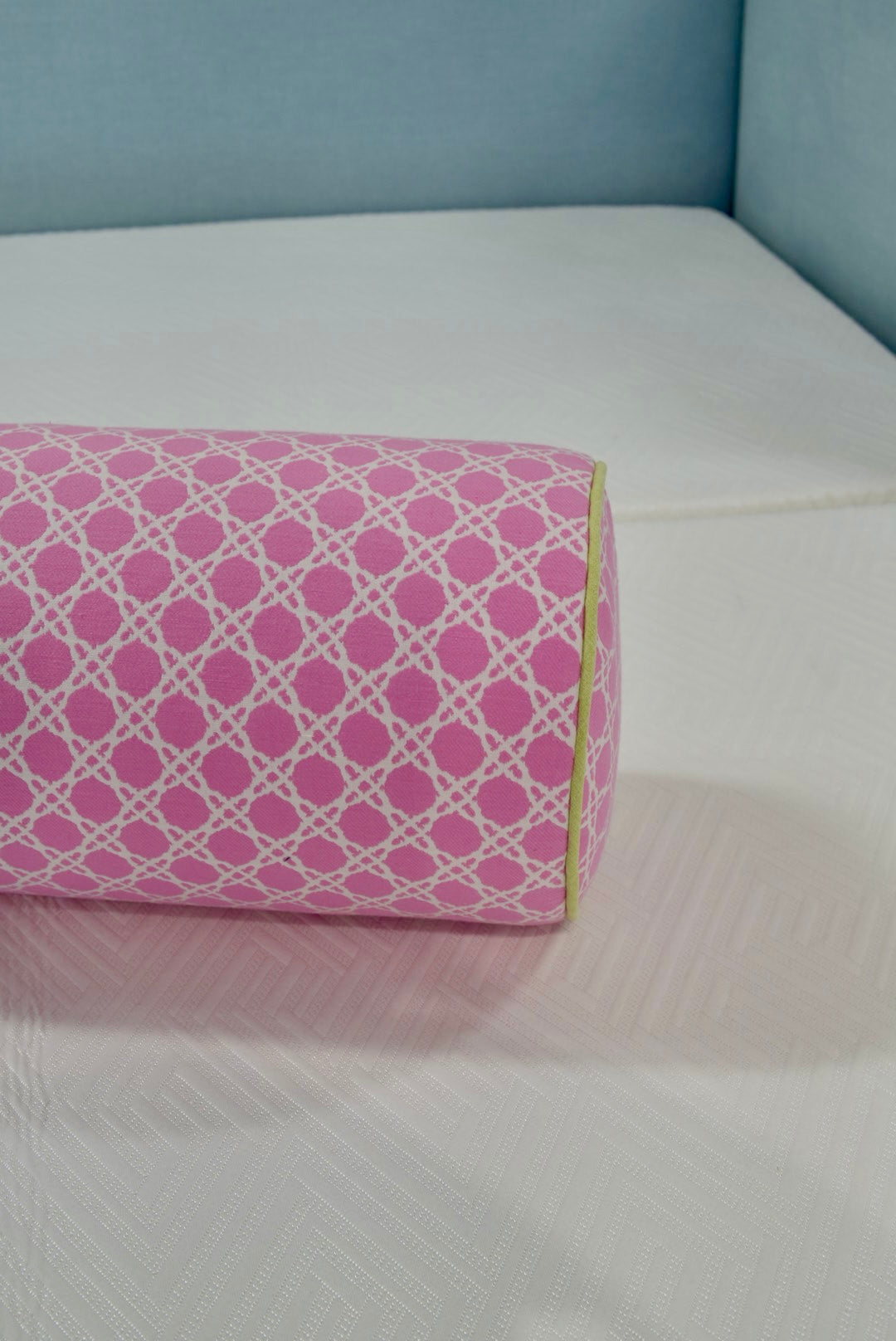 Handcrafted Bolster Pillow – Pink Lee Jofa Fabric - Foam Insert