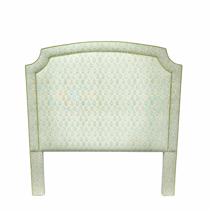 The Aliana Queen Headboard - Perry Floral Green - Pistachio Green Trim