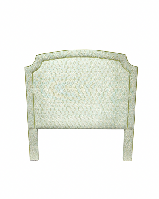 65” H Queen Headboard Only - Perry Floral Green - Pistachio Green Trim