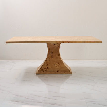 Custom Mappa Burlwood Dining Table – Amber Finish