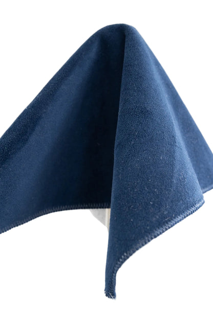 The Martha King Headboard - Performance Velvet Fabric in Navy - White Trim