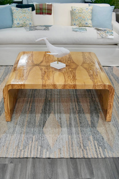 Custom Olive Ash Burlwood Dining / Accent Table – Amber Finish