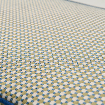 Custom Upholstered Bench in Thibaut Fabric - Navy Trim