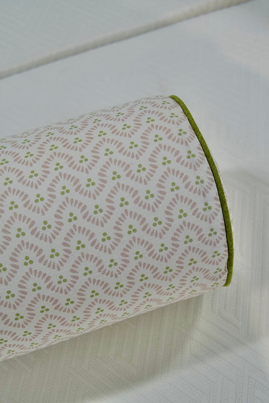 Handcrafted Bolster Pillow – Anna French Wynford Blush Fabric - Foam Insert