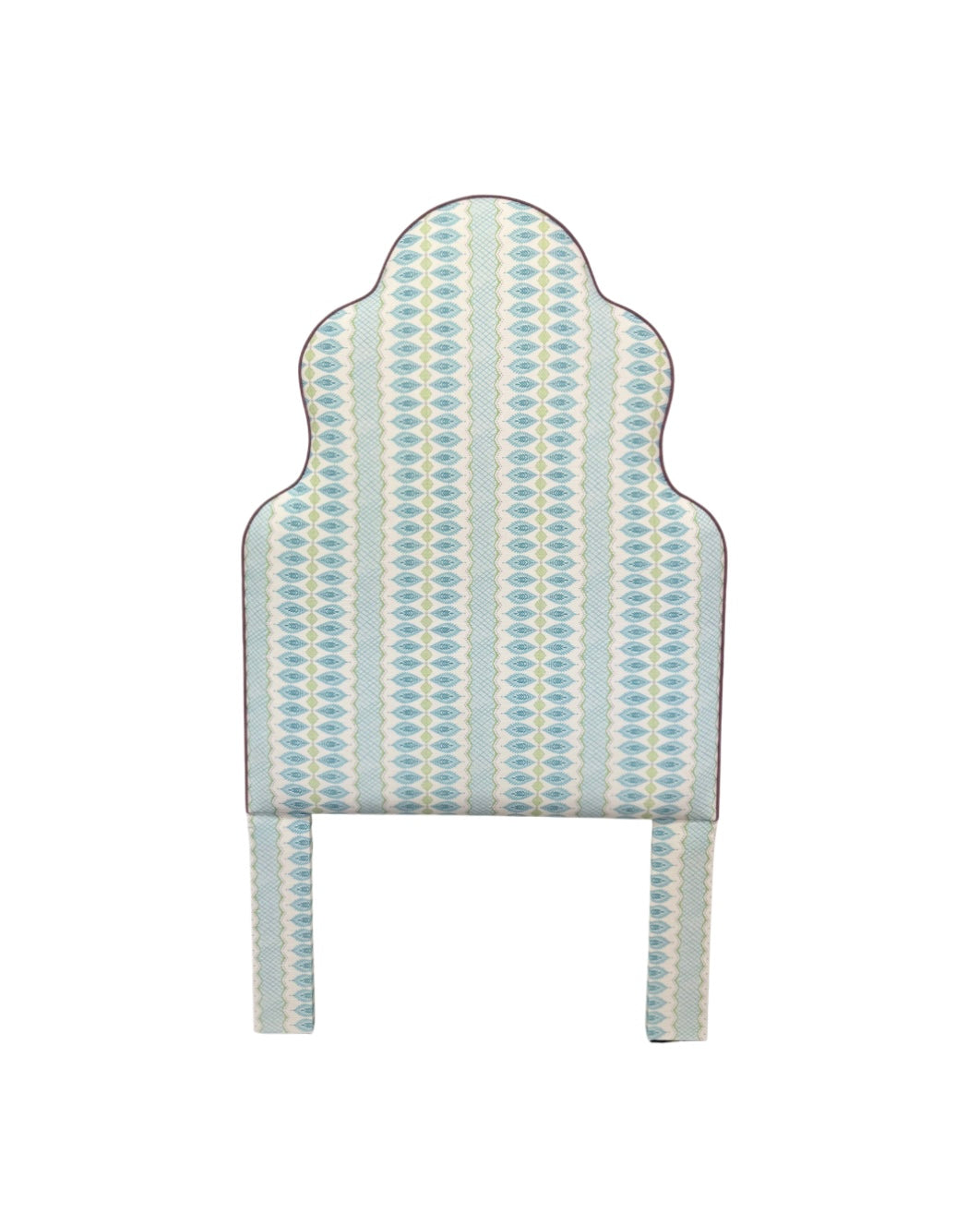 65" H Twin Headboard in Lillian August Print Fabric - Lavender Trim