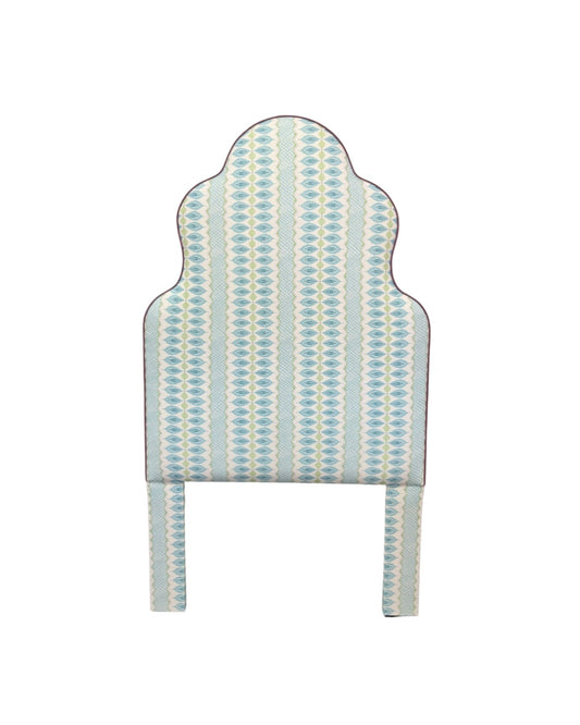 65" H Twin Headboard in Lillian August Print Fabric - Lavender Trim