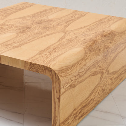 Custom Olive Ash Burlwood Coffee Table – Amber Finish