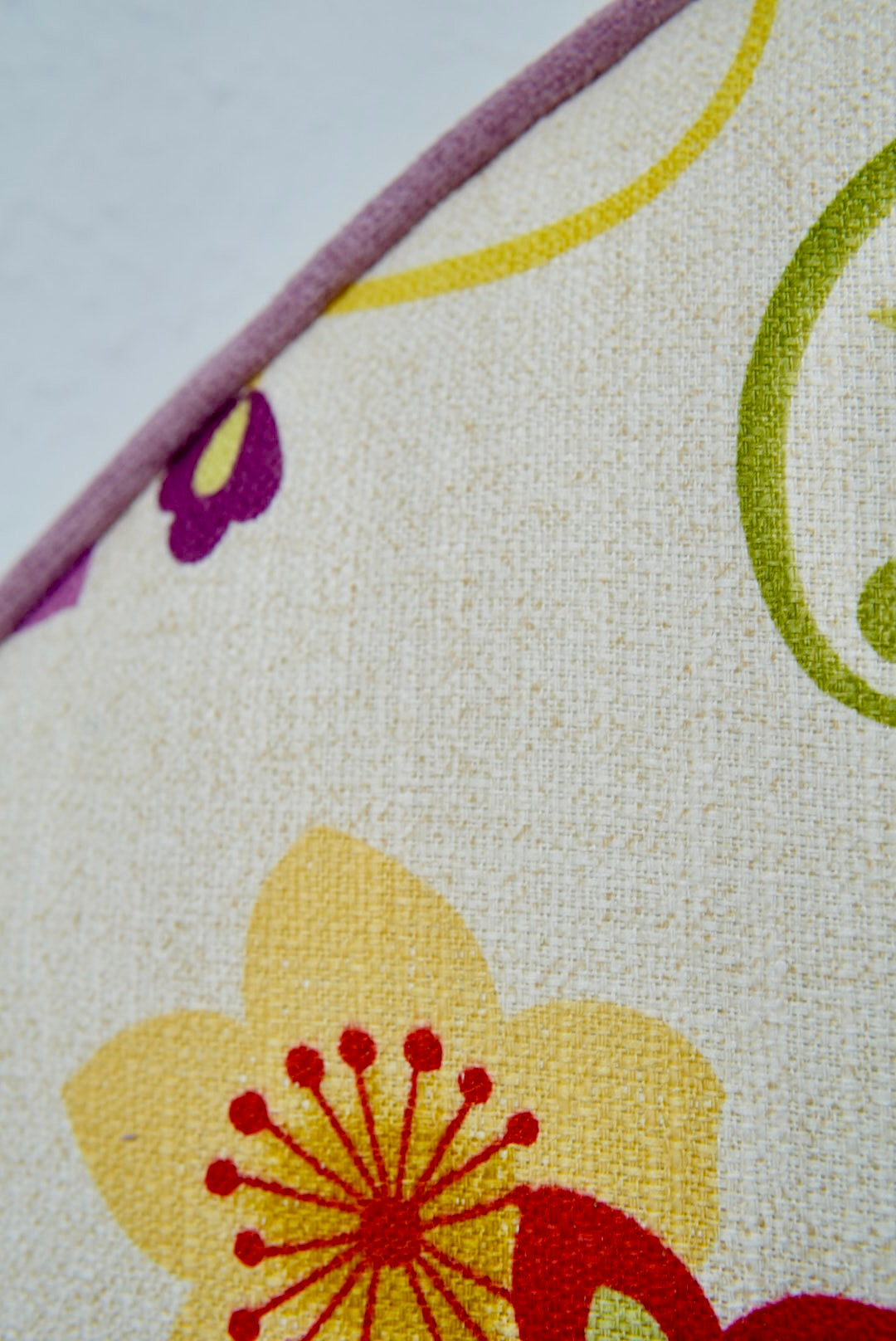 70"H King Headboard in Floral Fabriccut Fabric - Lavender Trim