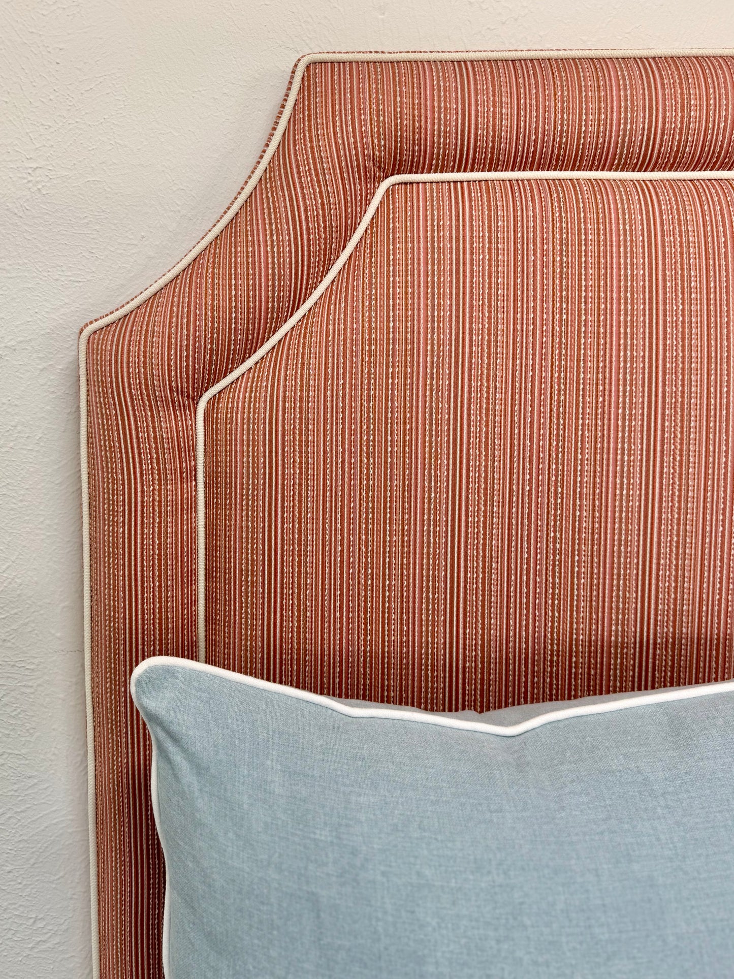 The Addison Twin Headboard - Performance Petal Chenille Fabric - White Trim