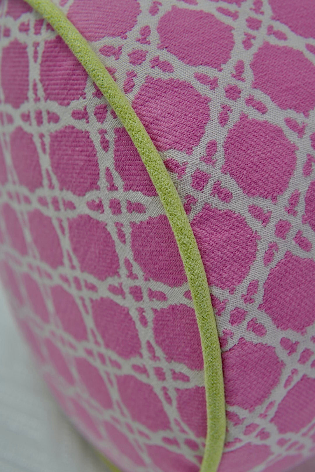 Handcrafted Bolster Pillow – Pink Lee Jofa Fabric - Foam Insert